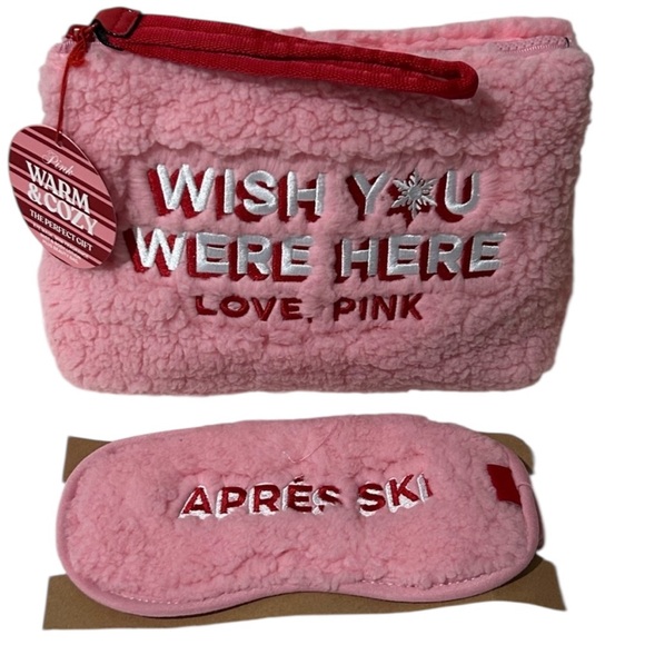 Victoria's Secret Handbags - Victoria's Secret Pink Cosmetic Bag and Eye Mask Set